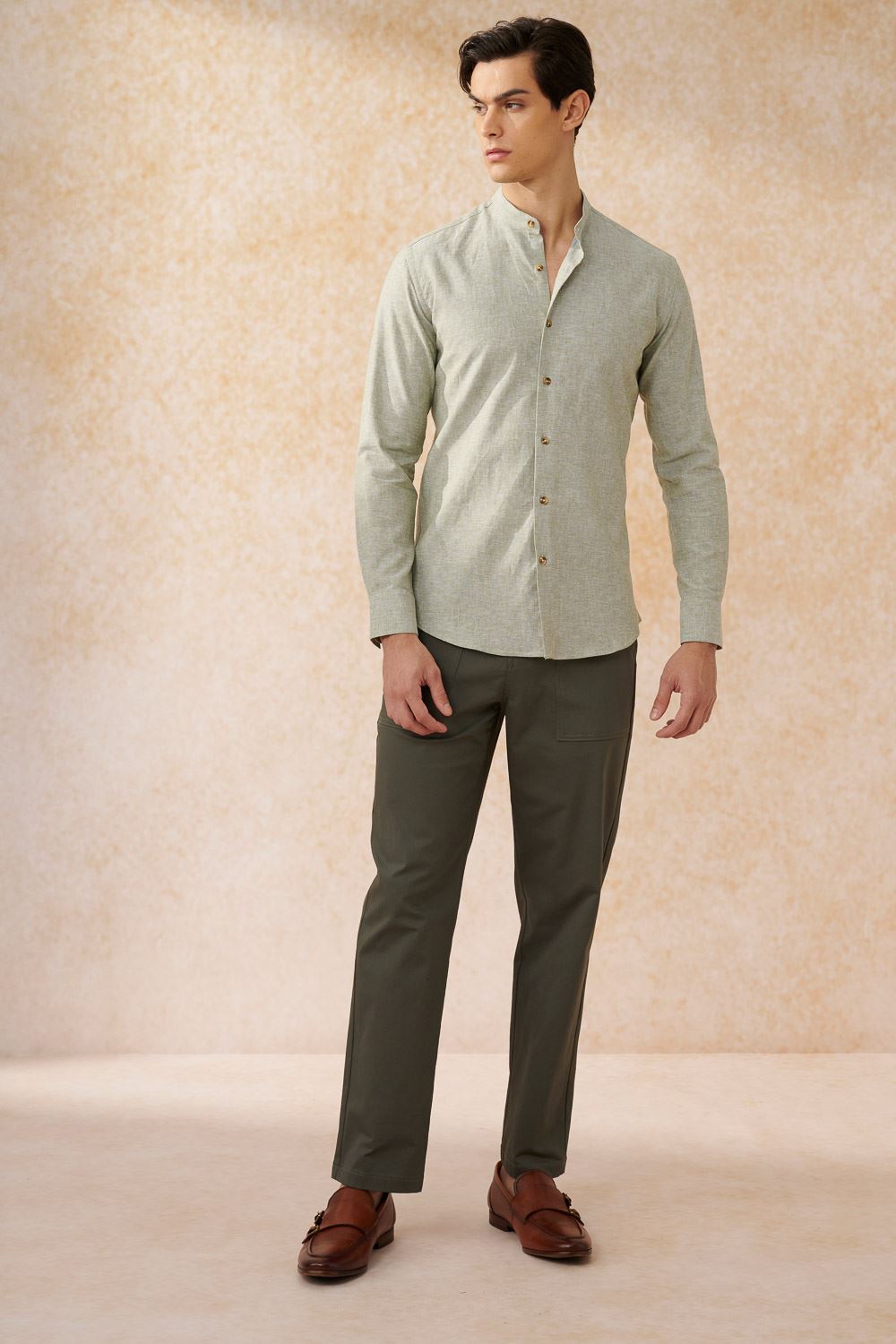 SST&C Dark Gray Straight-Leg Elastic Work Style Casual Trousers | 1212403006  (Outlet)_4