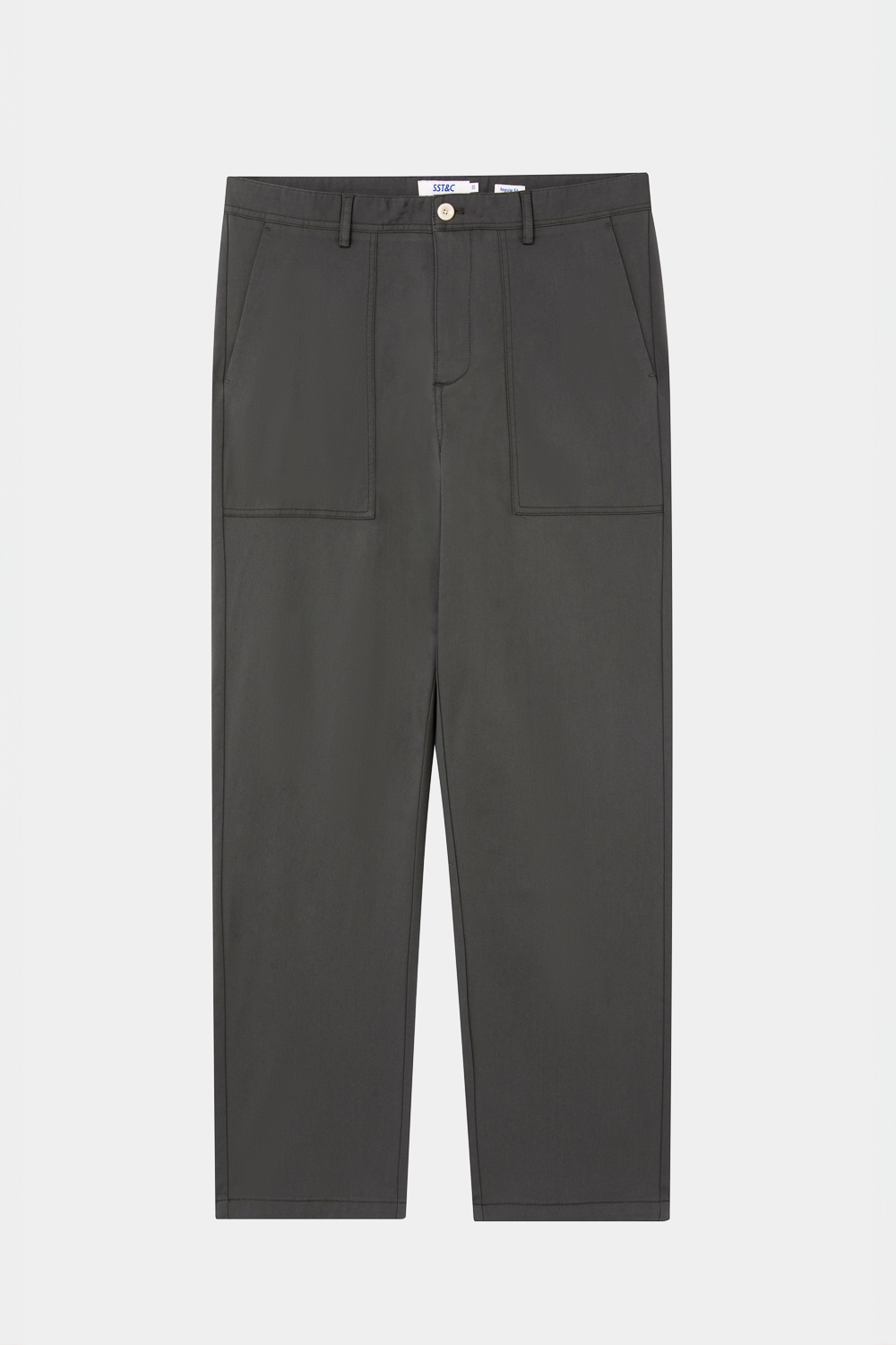 SST&C Dark Gray Straight-Leg Elastic Work Style Casual Trousers | 1212403006  (Outlet)_7