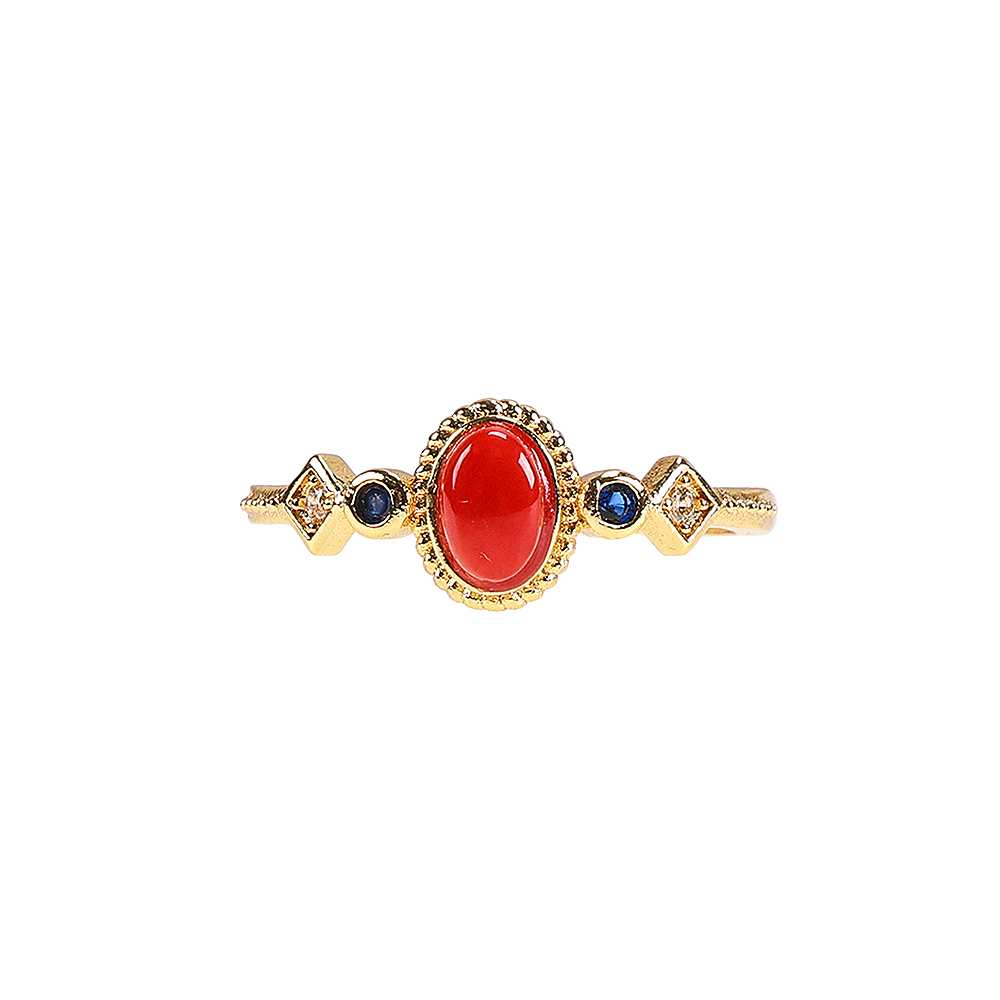 富貴典雅阿卡珊瑚戒指（限海外直購）Ring_1