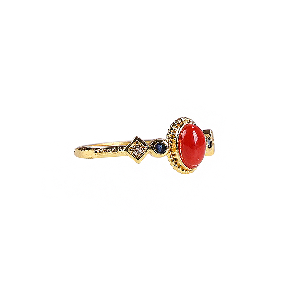富貴典雅阿卡珊瑚戒指（限海外直購）Ring_2