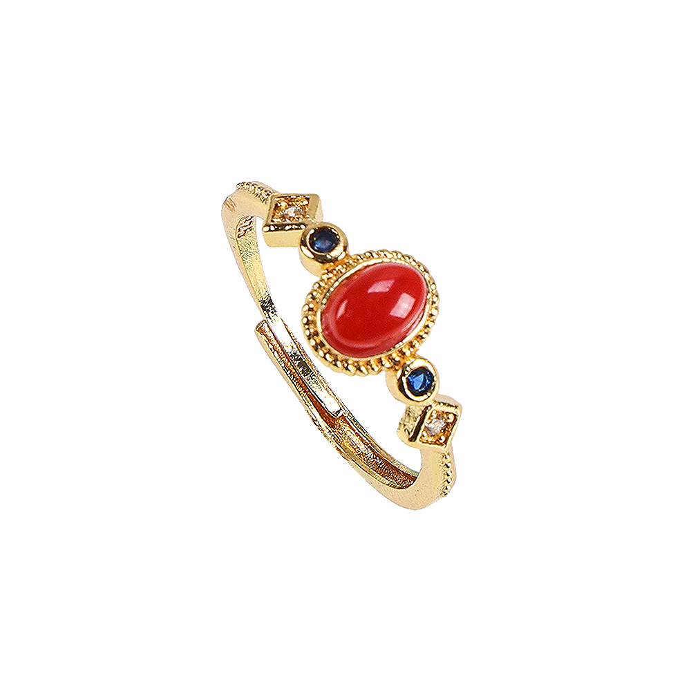富貴典雅阿卡珊瑚戒指（限海外直購）Ring_3