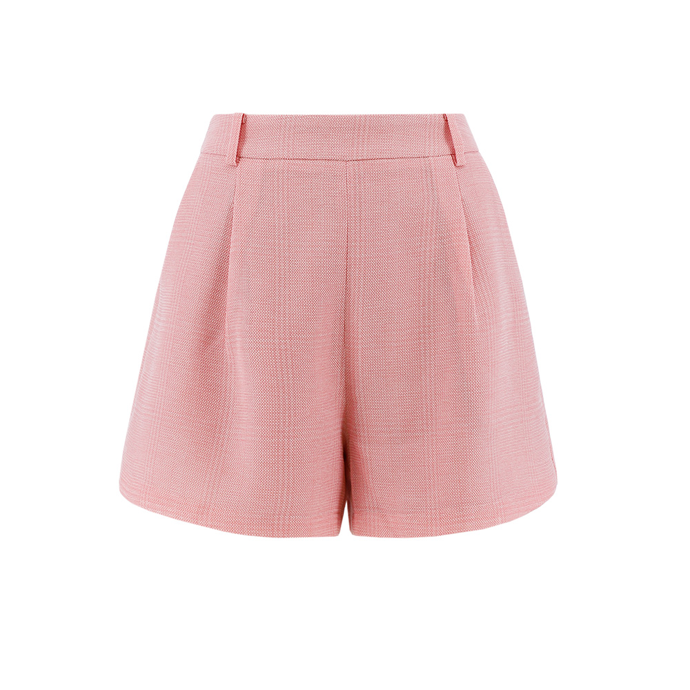 ILEY伊蕾 粉色針織布A字短褲(粉色；M-XL)1241596005_4