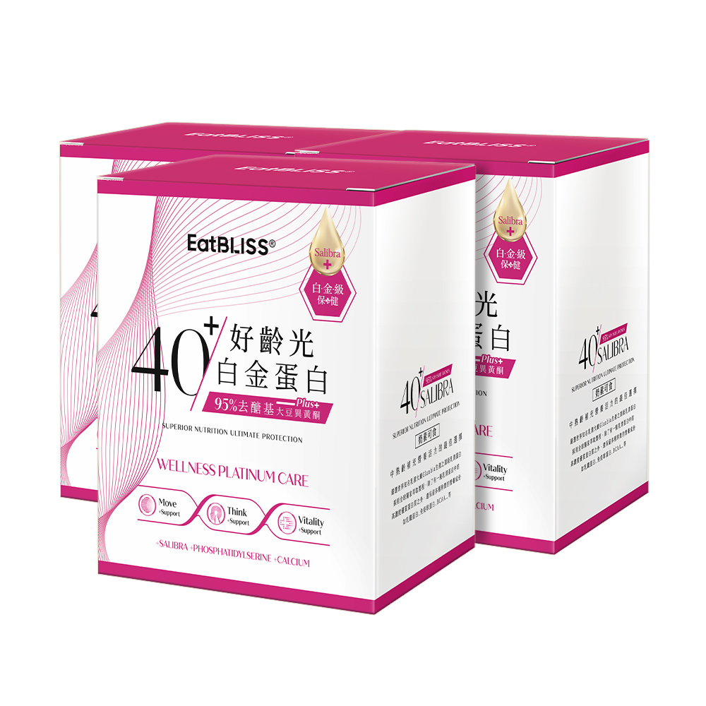 【Eatbliss益比喜】好齡光白金蛋白大豆異黃酮plus(桃/奶素)3盒組(10包/盒)_1