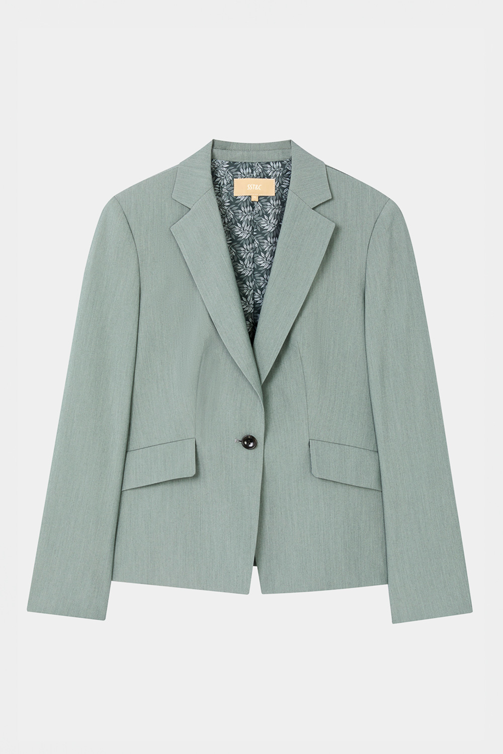 SST&C Mint Green Square Neck Fitted Suit Jacket | 7162403002  (Outlet)_7