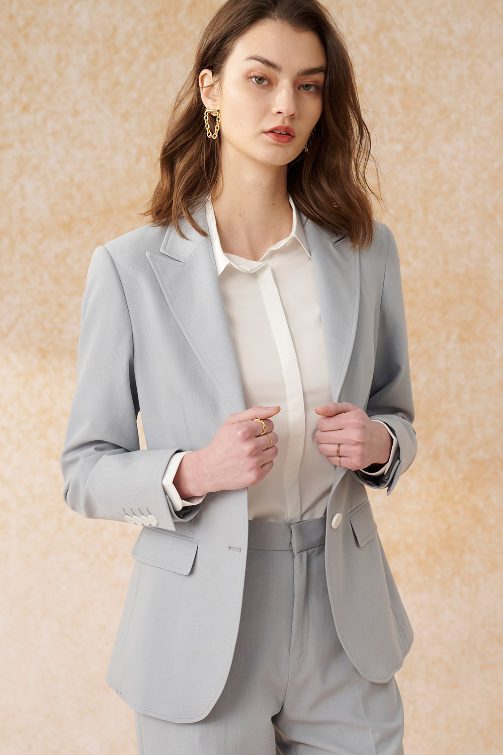 SST&C Light Gray Sword Collar Long Suit Jacket | 7162403006  (Outlet)_1