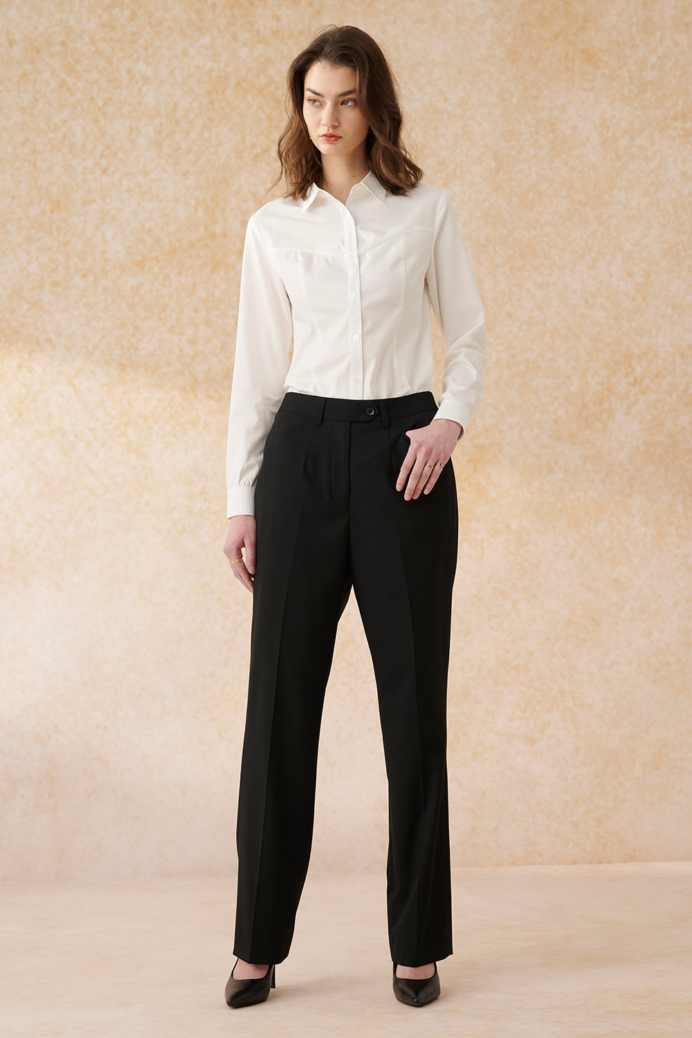 SST&C Black Straight Fit Suit Trousers | 7262403001  (Outlet)_1