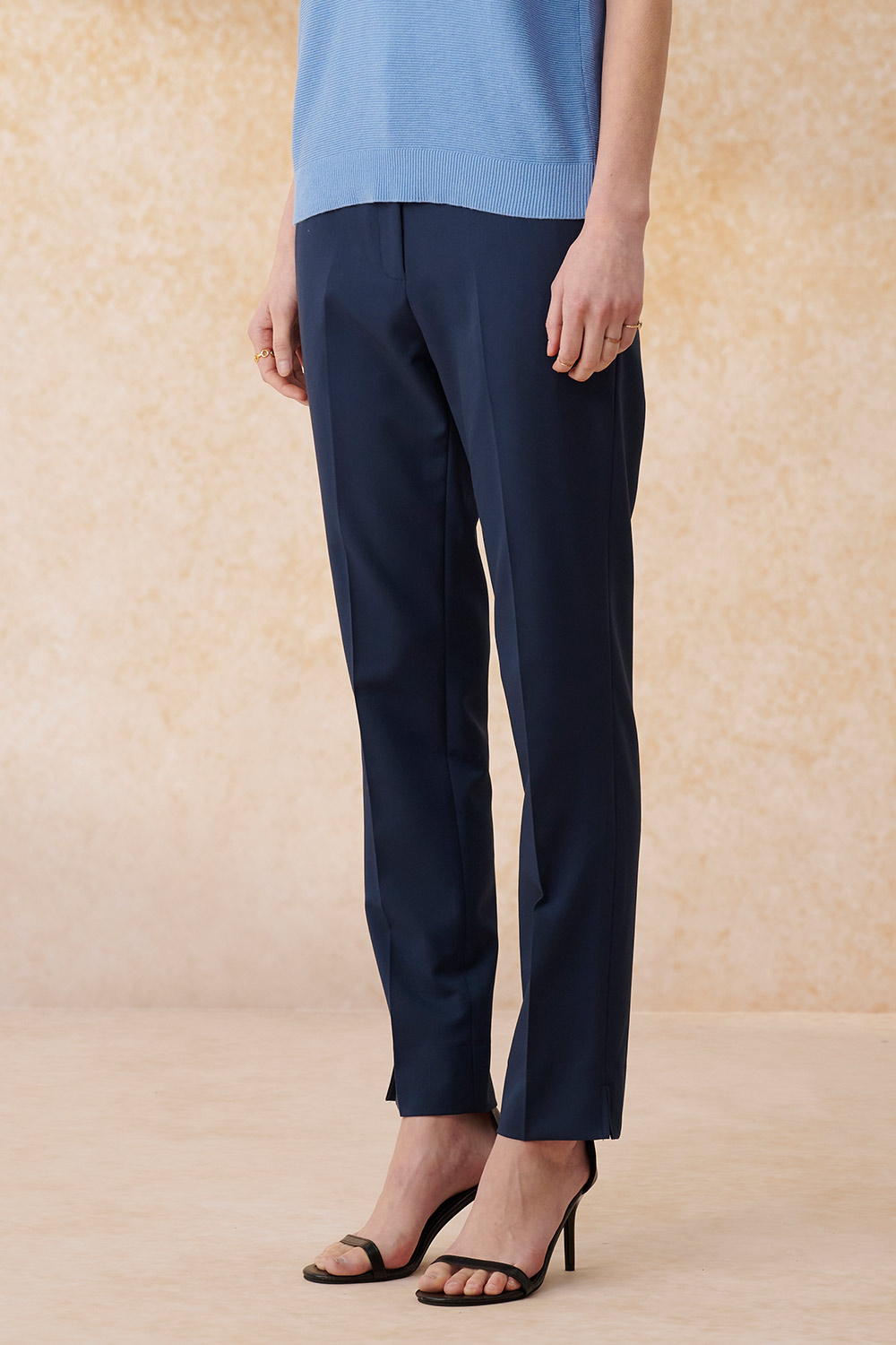 SST&C Dark Blue Fitted Suit Trousers | 7262403004  (Outlet)_6
