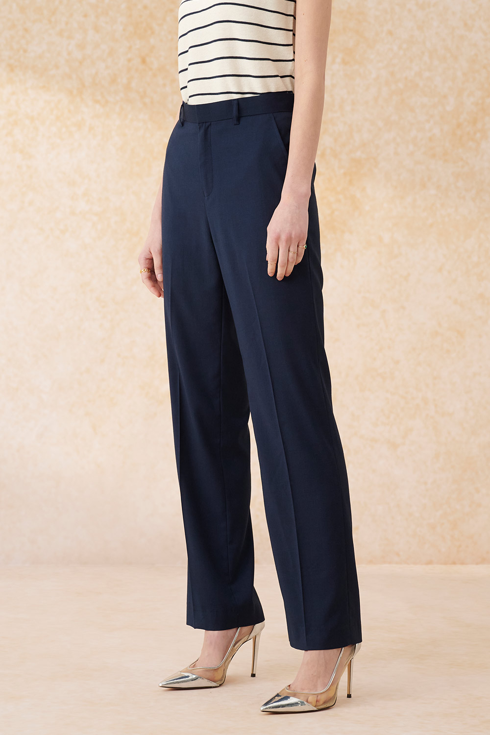 SST&C Navy Blue Straight Fit Suit Trousers | 7262403005  (Outlet)_3