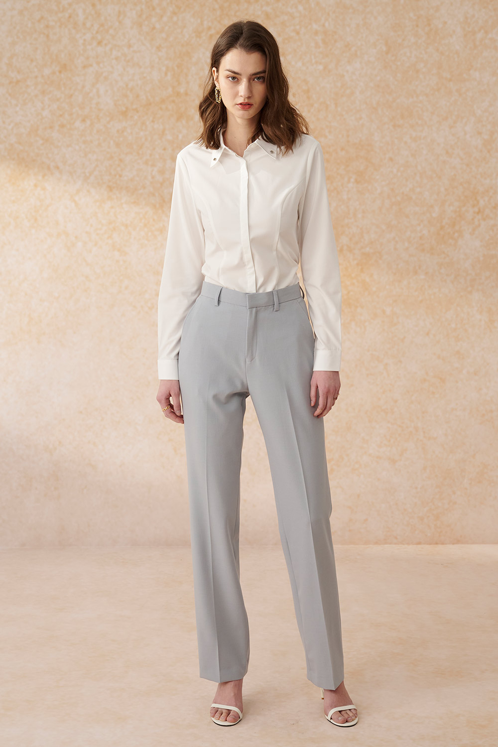 SST&C Light Gray Straight Fit Suit Trousers | 7262403006  (Outlet)_0