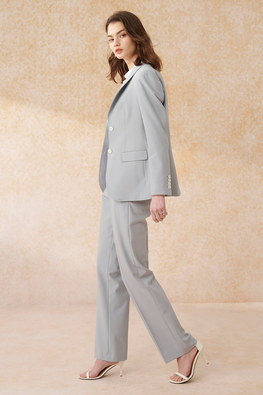 SST&C Light Gray Straight Fit Suit Trousers | 7262403006  (Outlet)_2