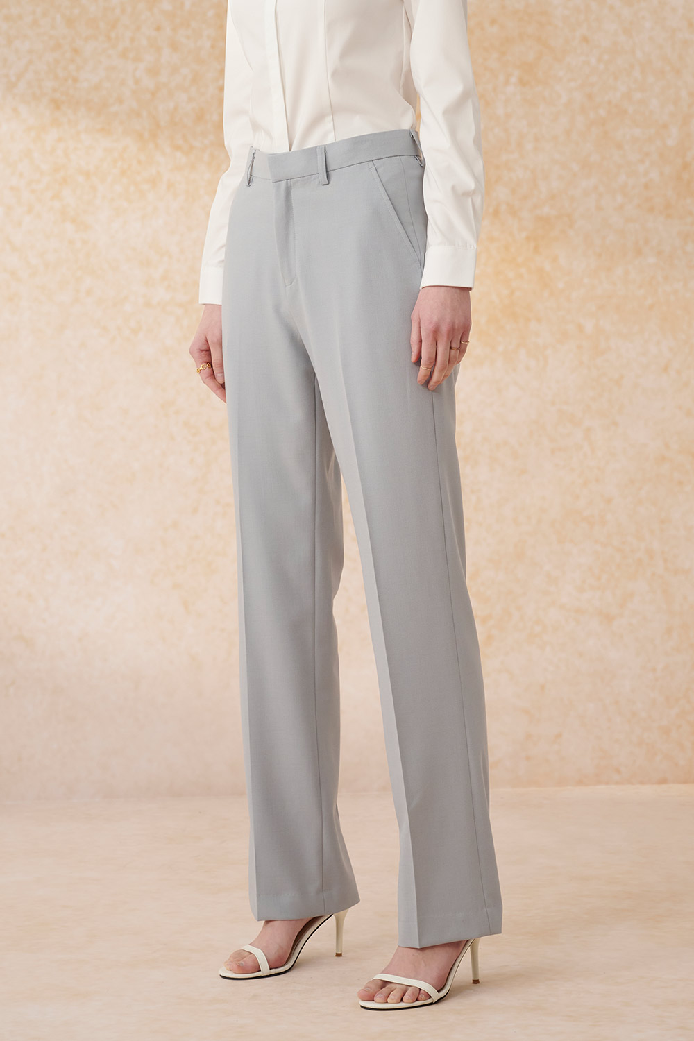 SST&C Light Gray Straight Fit Suit Trousers | 7262403006  (Outlet)_6