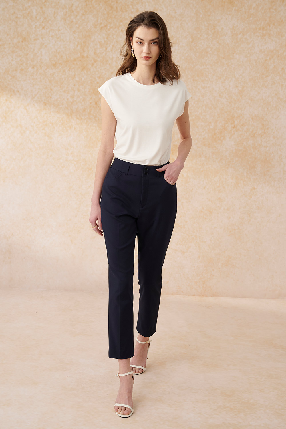 SST&C Navy Fitted Suit Trousers | 7262403007  (Outlet)_0