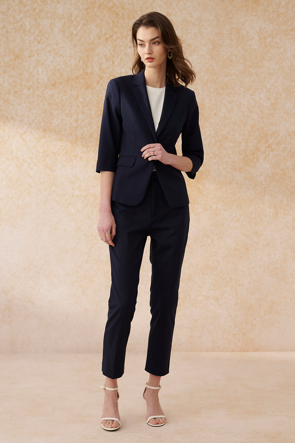 SST&C Navy Fitted Suit Trousers | 7262403007  (Outlet)_3