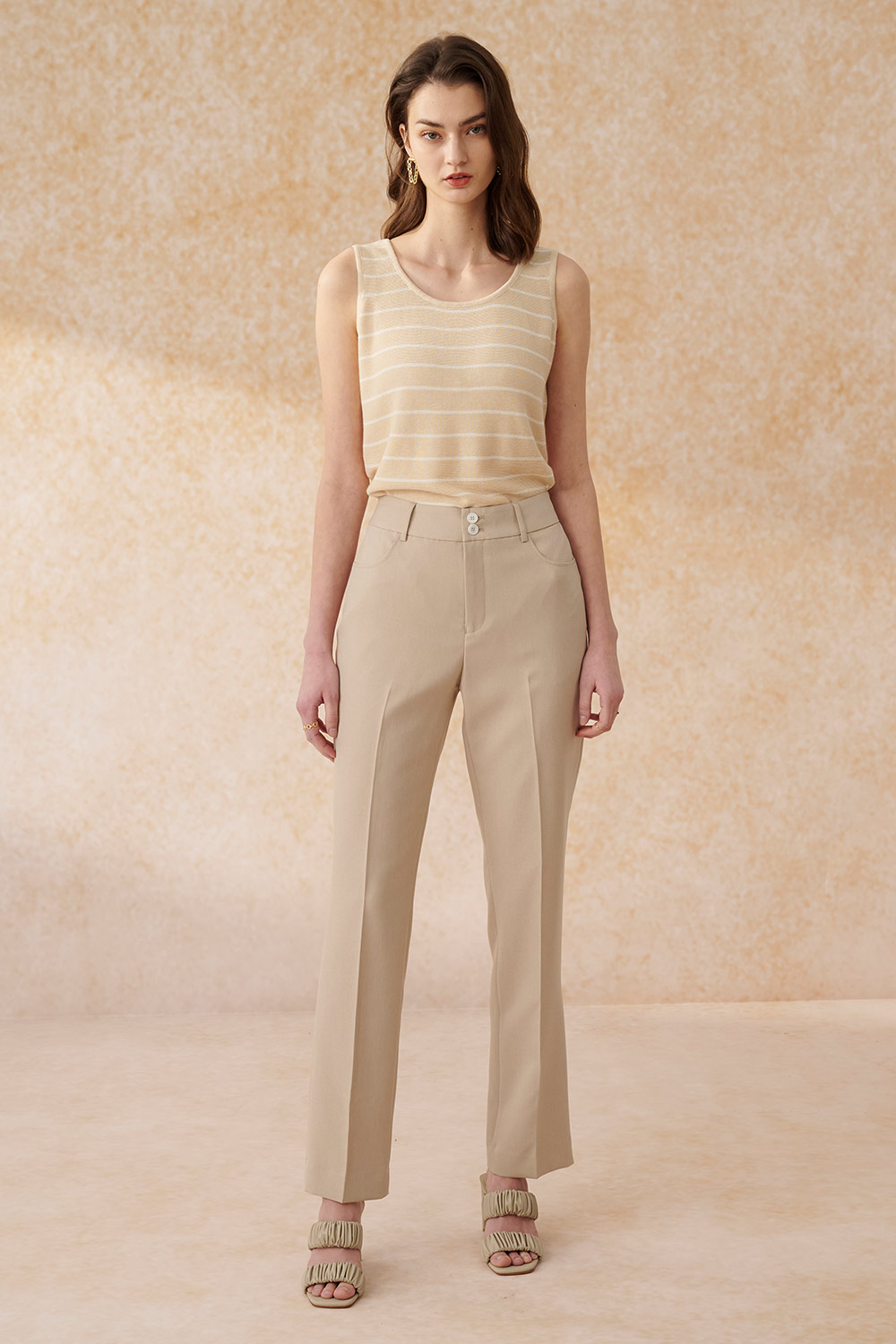 SST&C Beige Fitted Suit Trousers | 7262403008  (Outlet)_3