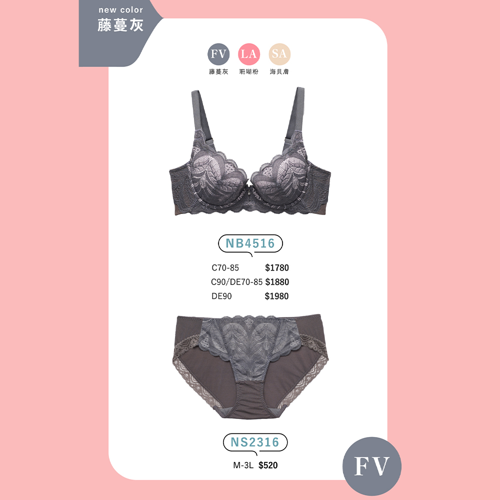 華歌爾-GOOD FIT 記形 C-E罩杯(藤蔓灰)-NB4516FV_7