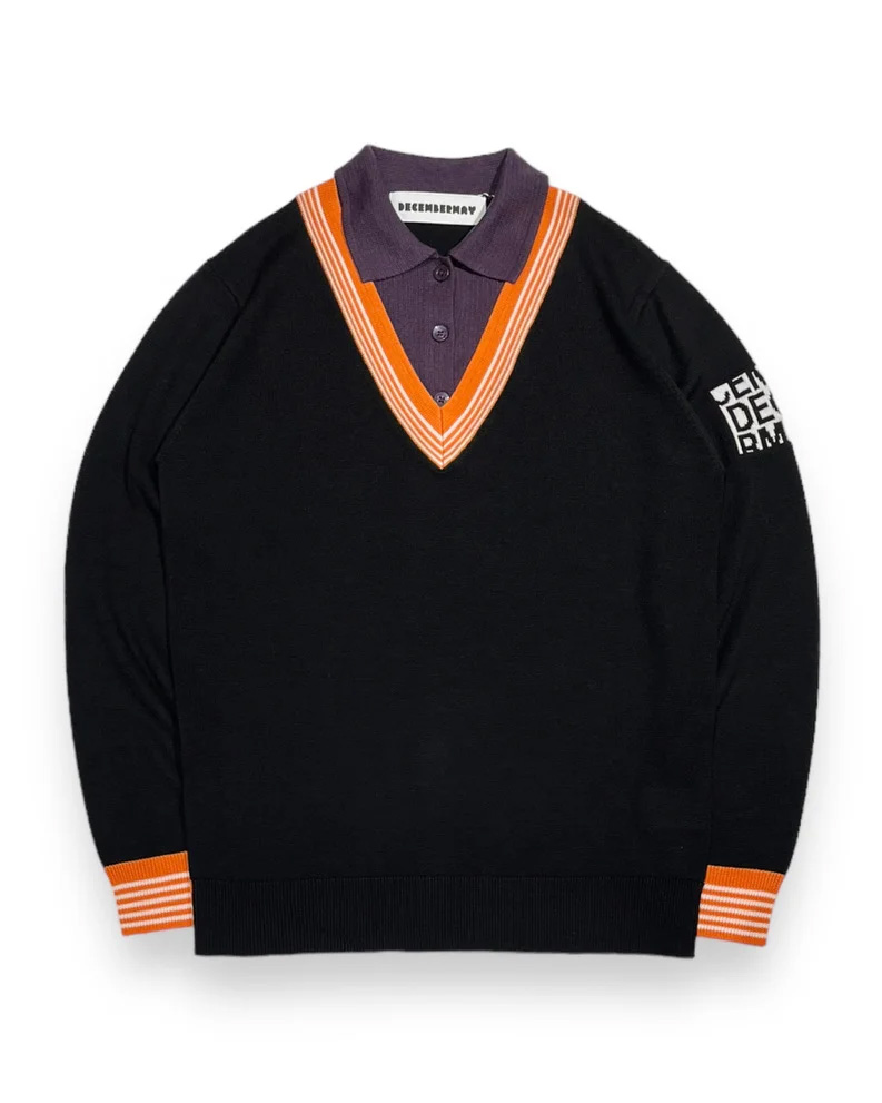 【DECEMBERMAY】Avignon Fake layered Knit Polo / MAN1-312-1005