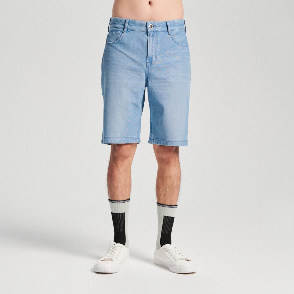 EDWIN｜JERSEYS｜男裝｜冰河玉中腰寬丹寧迦績短褲