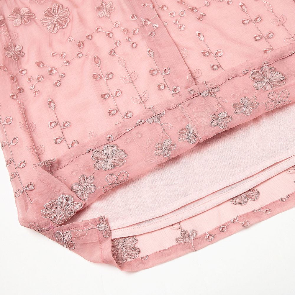 ILEY伊蕾 縷空刺繡荷葉領雪紡上衣(粉色；M-XL)1242181808_3