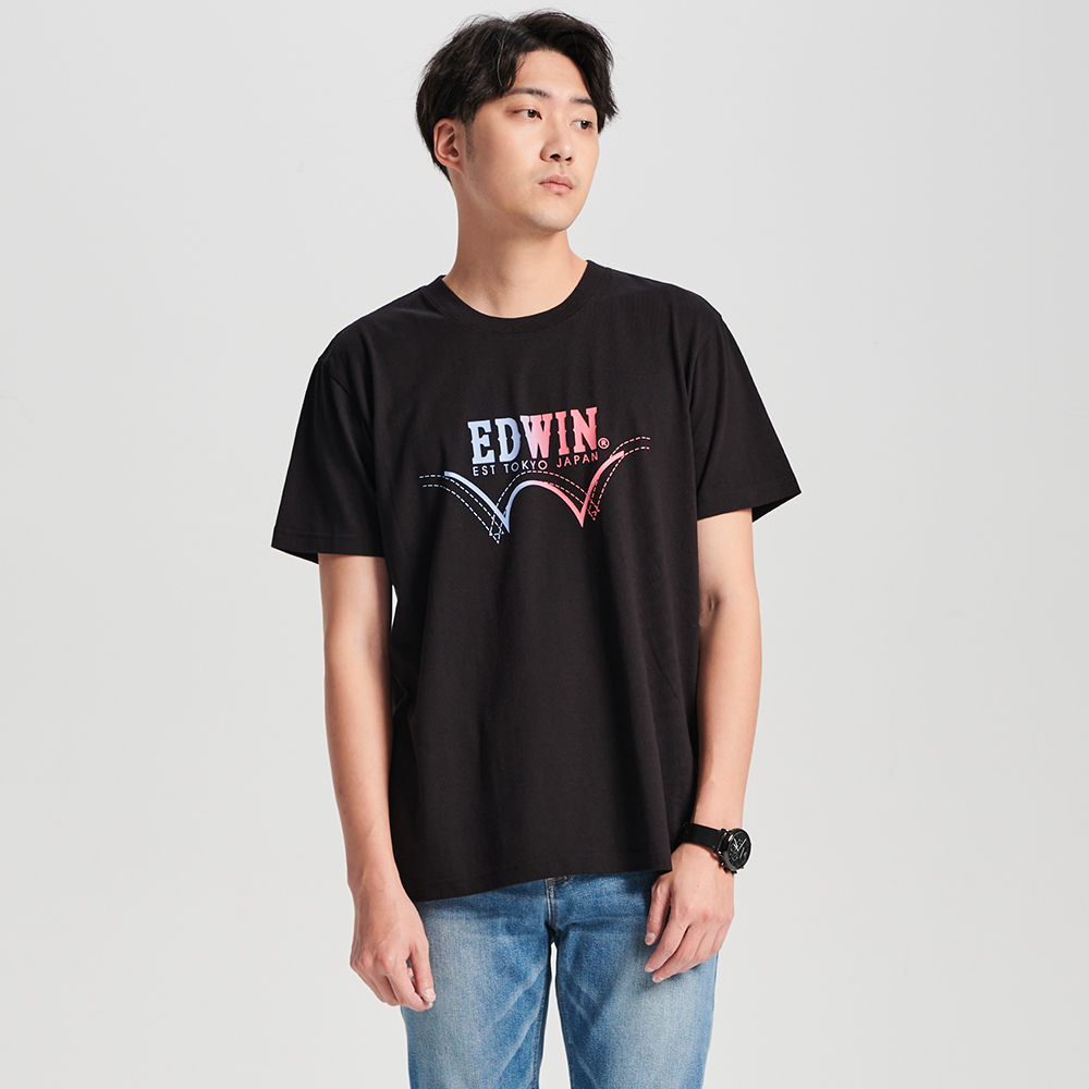 EDWIN｜加大碼｜男裝｜漸層印花短袖T恤