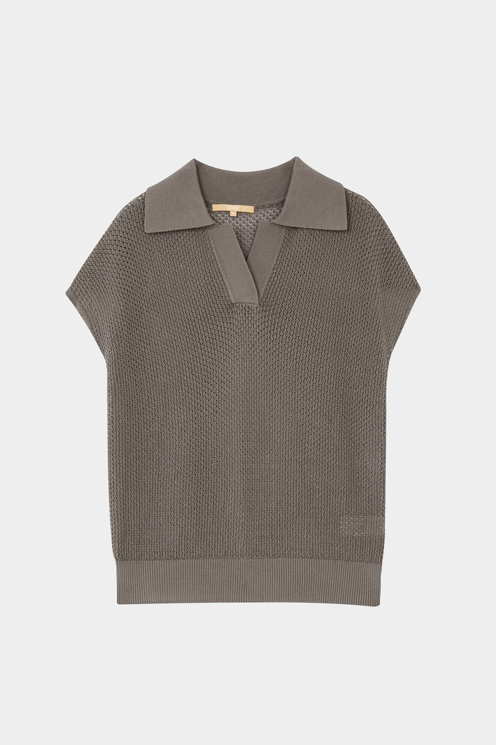 SST&C Dark Gray Jacquard Polo Sweater | 8662402002  (Outlet)_5