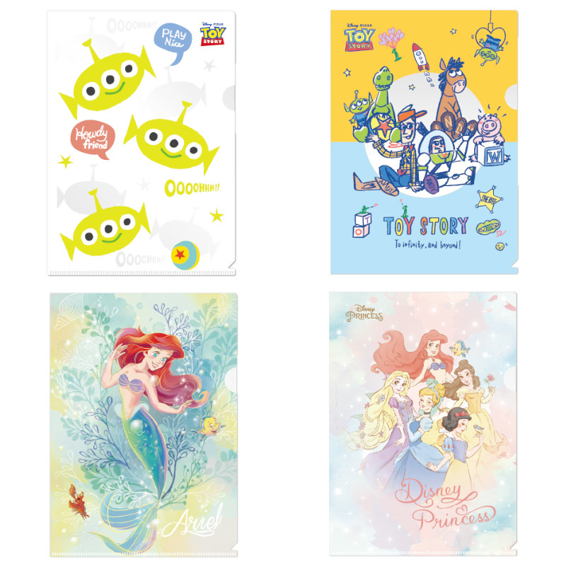 迪士尼Disney L型文件夾-三眼怪/玩具/小美人魚/公主系列_0