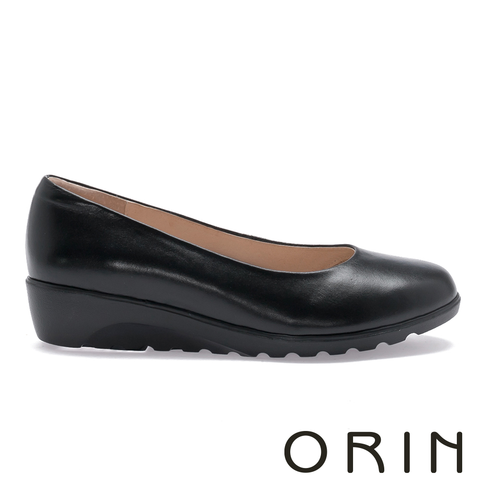 ORIN working gril「靜行式」C款 3.5cm圓頭厚底制鞋 黑色 #25060