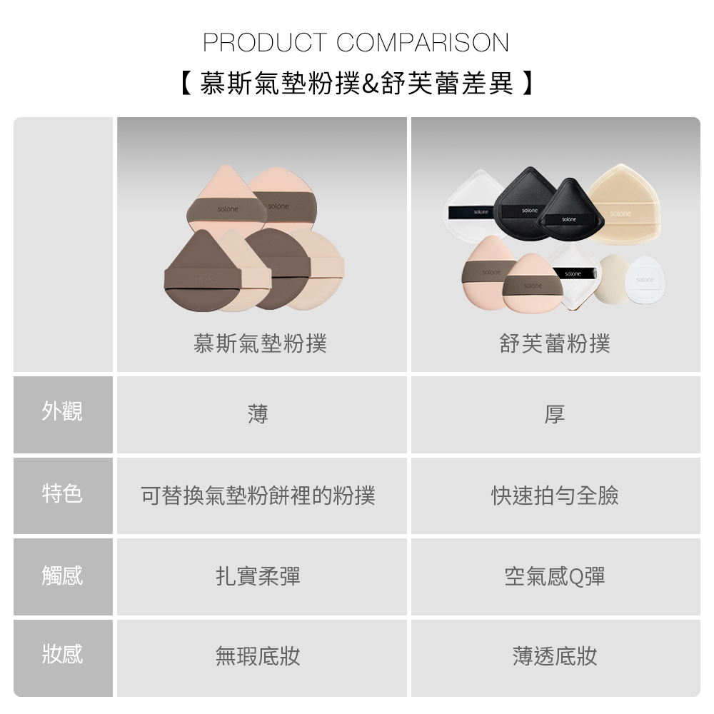 Solone Soufflé Makeup Puff- native stone_5