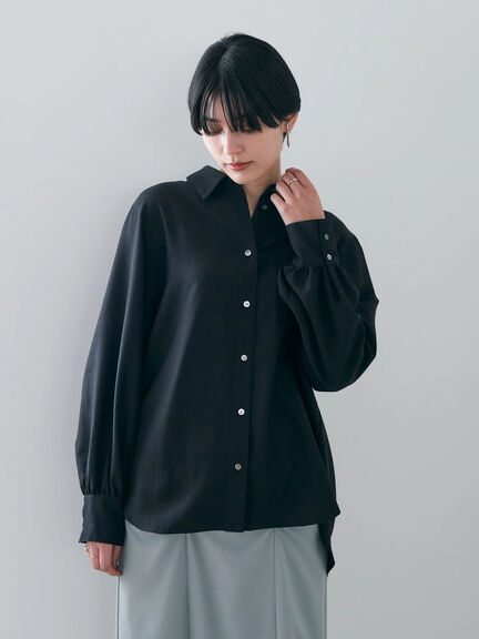 優雅後抓褶綁帶造型長袖襯衫(7C41L0A0100) - YECCA VECCA