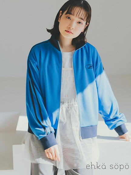 復古配色標誌刺繡立領夾克外套(FF42L1D0180) - ehka sopo