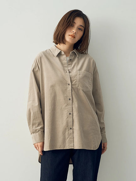 燈芯絨長版襯衫/上衣(7C33L0A0300) - YECCA VECCA