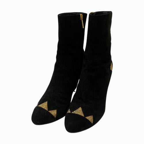 【環球板橋車站店】Rene Caovilla/牛仔靴/38/C08743-090-C001V291