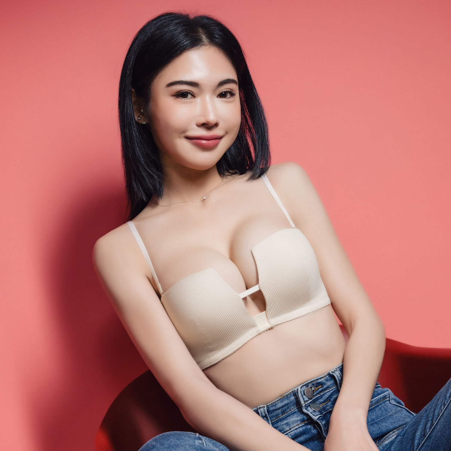 [Banana Pie] IN ECO魔力方杯無鋼圈零束縛托胸內衣-米杏色