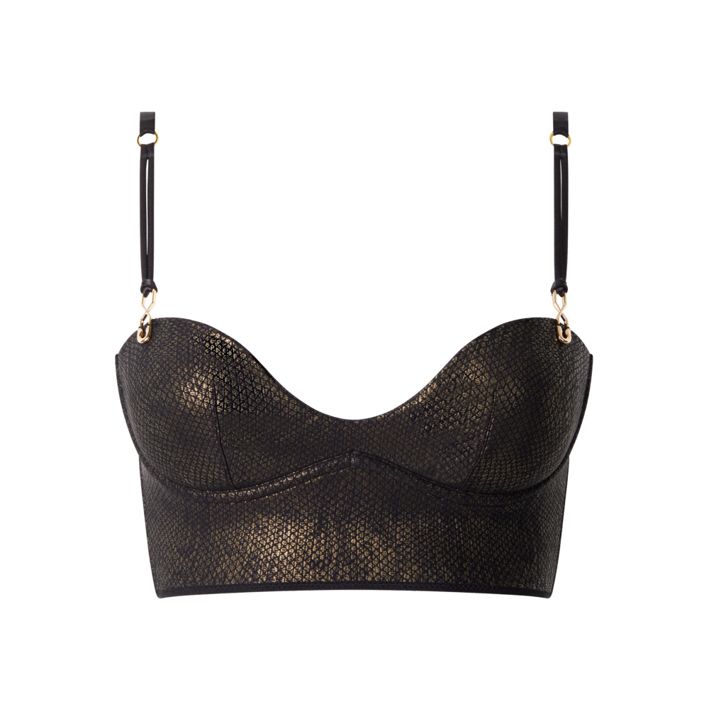 【Chantelle X】小馬甲內衣>S-L>蛇紋黑(04GK5_0XE)【Gold X】_4
