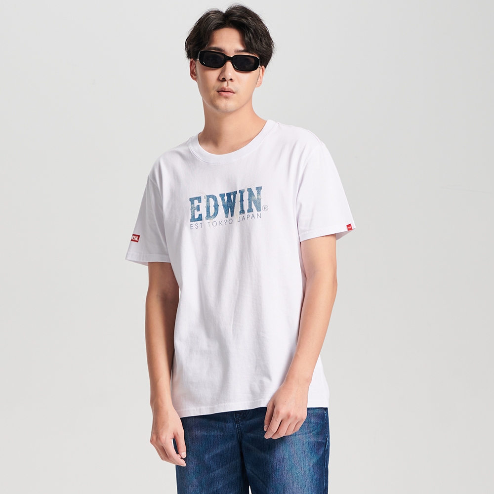 EDWIN｜男裝｜丹寧感印花短袖T恤