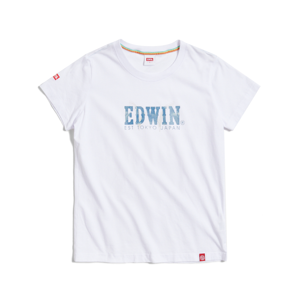 EDWIN｜女裝｜丹寧感印花短袖T恤