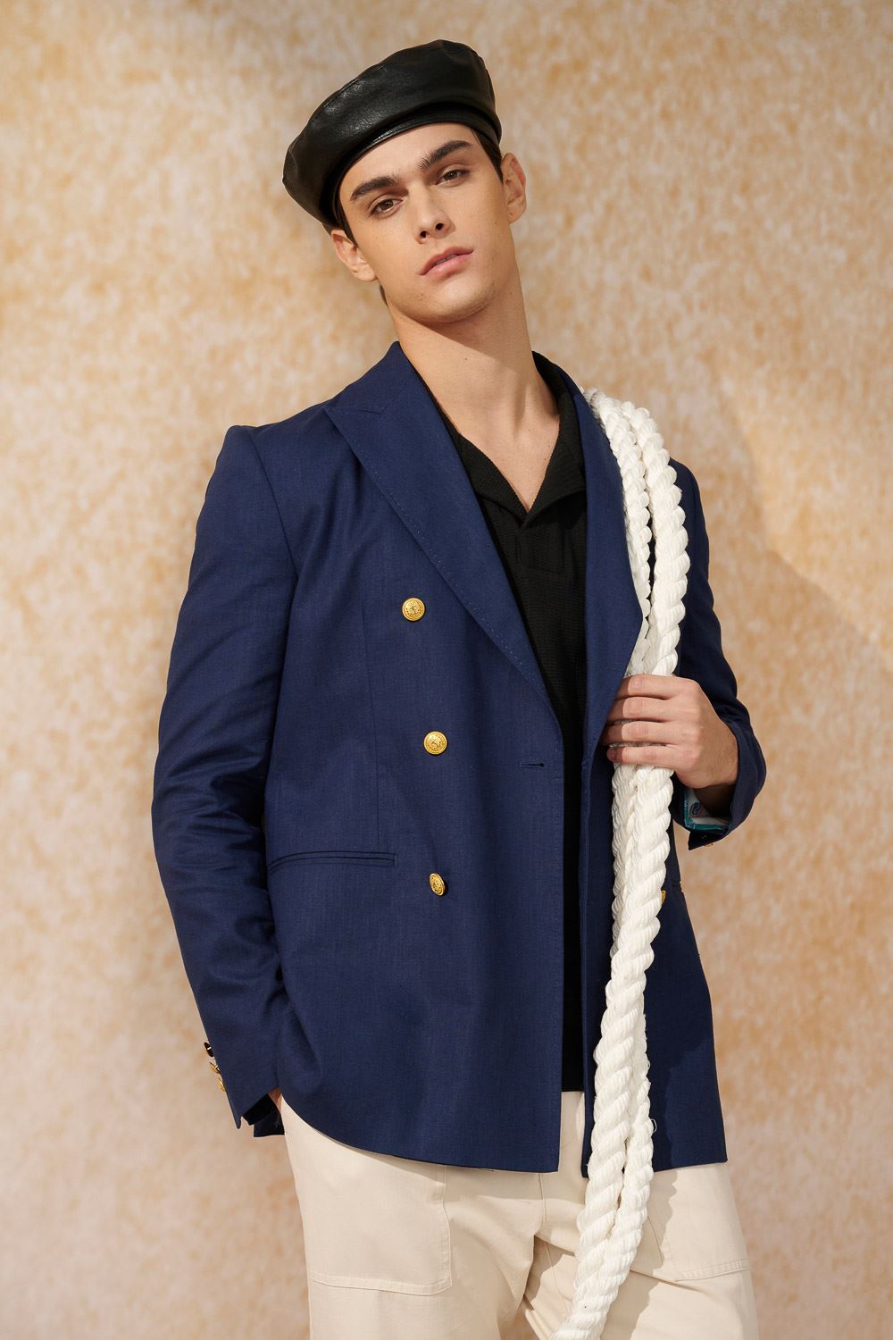 SST&C Navy Blue Double Breasted Casual Suit | 0612403001  (Outlet)_0
