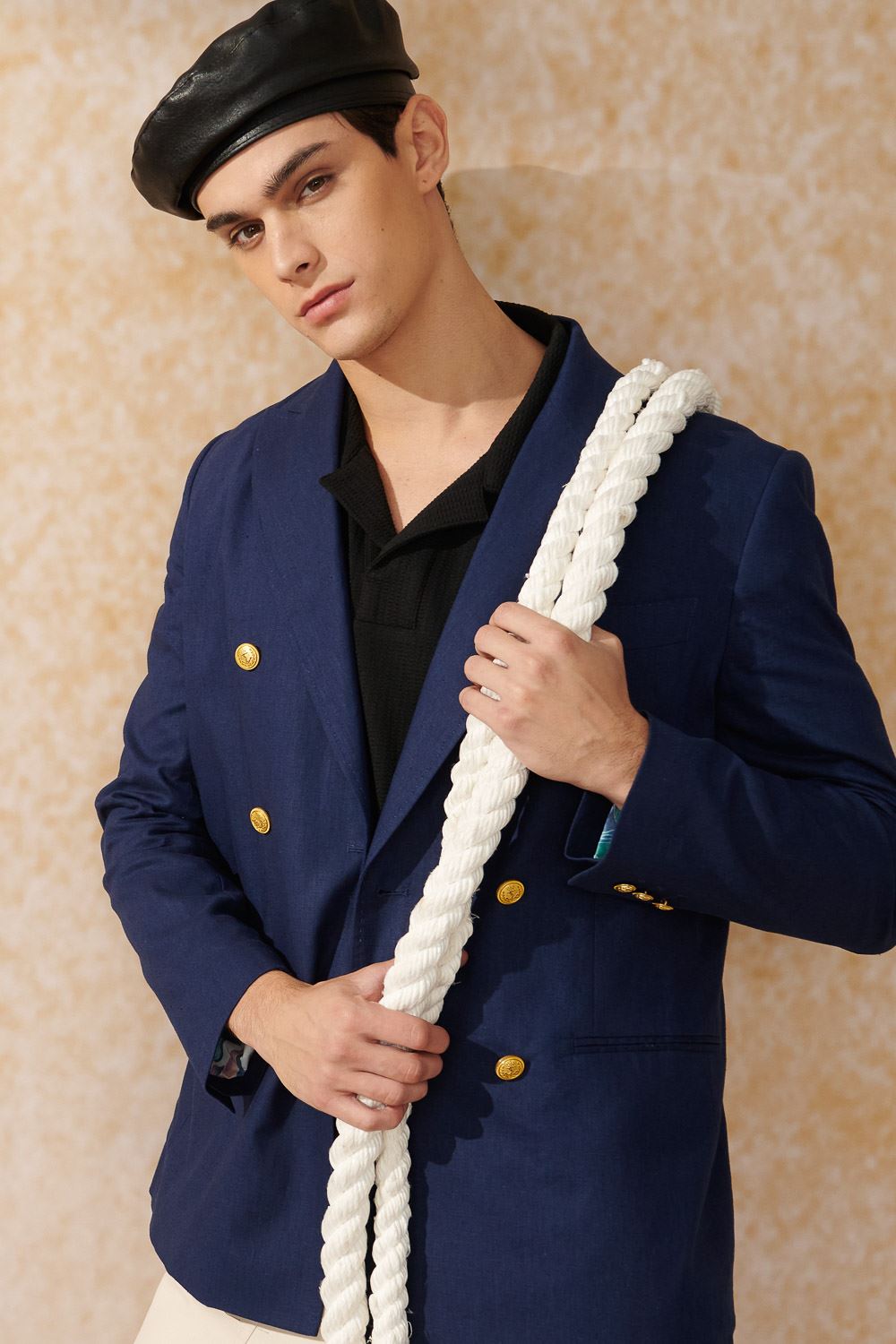 SST&C Navy Blue Double Breasted Casual Suit | 0612403001  (Outlet)_1