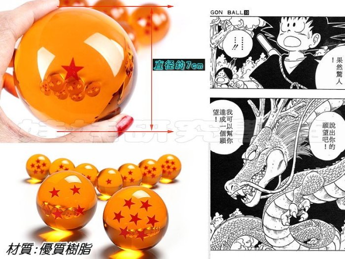 ㊣娃娃研究學苑㊣超大號7.6cm龍珠球套裝 七龍珠擺件 7星七龍珠球(TOK0875)_1