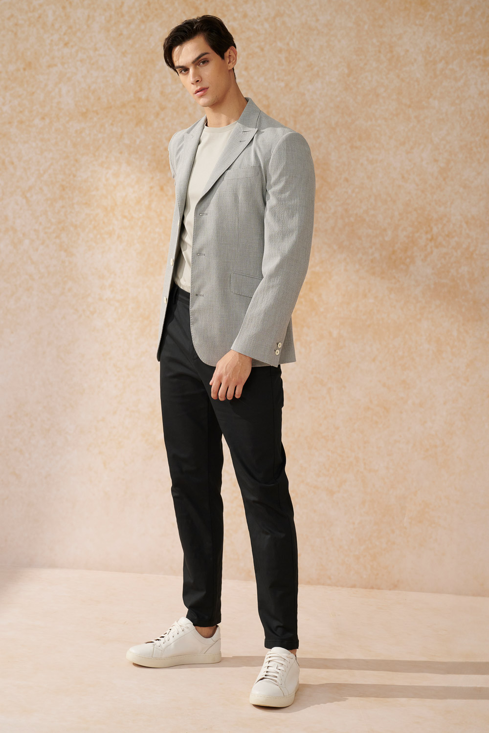 SST&C Gray Check Pattern Seersucker Casual Suit | 0612403003  (Outlet)_2