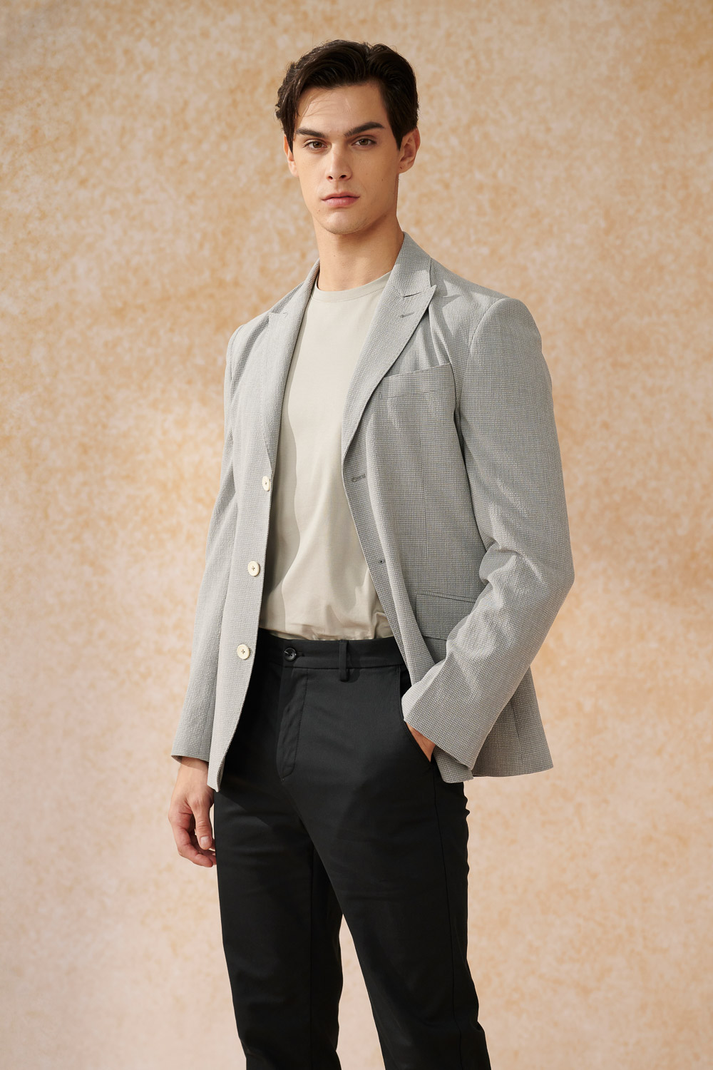 SST&C Gray Check Pattern Seersucker Casual Suit | 0612403003  (Outlet)_4