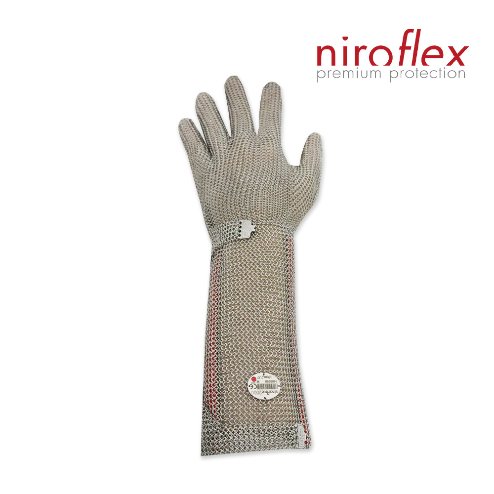 【niroflex】不鏽鋼絲編織防割手套(支) 2000-M19 防護金屬手套 手部護具 德國製 專利金屬扣環_0