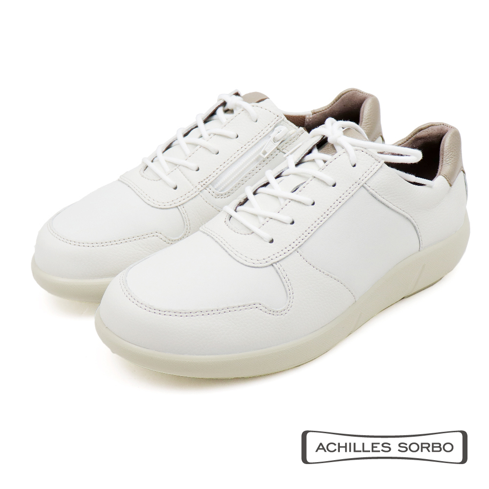 【Achilles】防水拼接厚底增高綁帶休閒鞋 白色(ASC528-WH)
