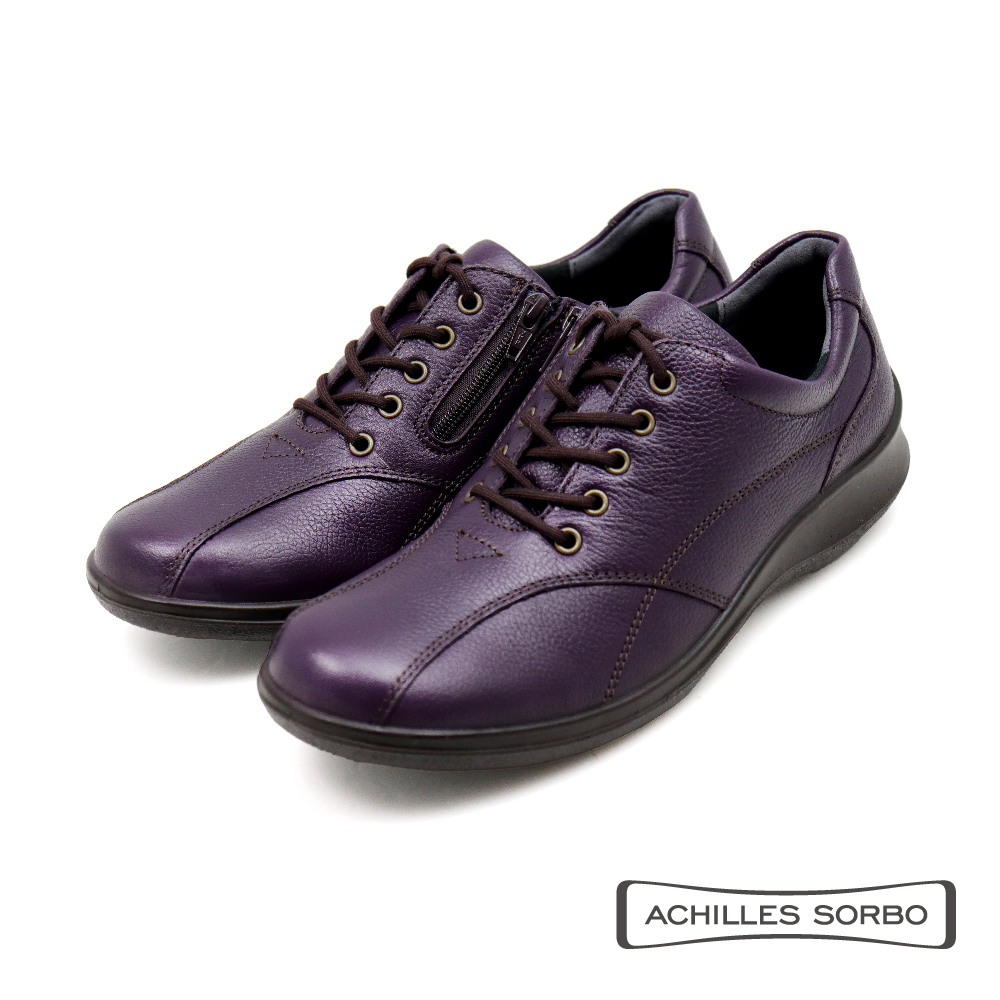 【Achilles】防水拼接側拉鍊造型綁帶休閒鞋 深藍色(ASC533-DPUR)