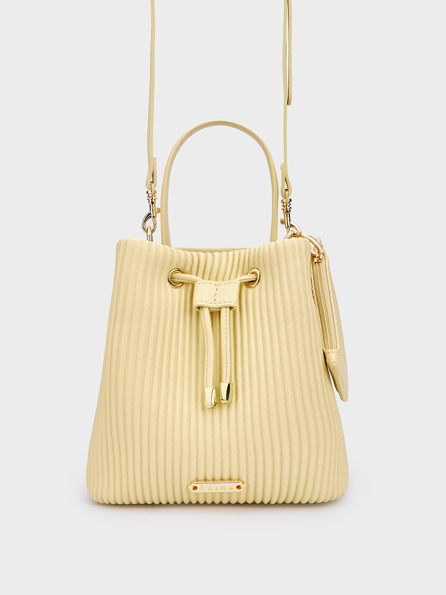 送料込★S’AIME★百褶束口小水桶包★コインケ-ス付ショルダ-BAG S'AIME 百褶束口小水桶包(附半月零錢包) ｜ S'AIME東京企劃