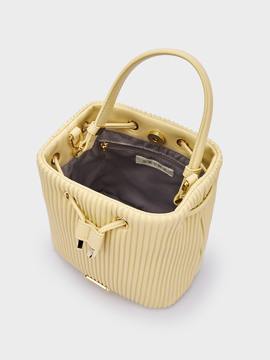 送料込★S’AIME★百褶束口小水桶包★コインケ-ス付ショルダ-BAG S'AIME 菱格絎縫束口小水桶包｜S'AIME 東京企劃