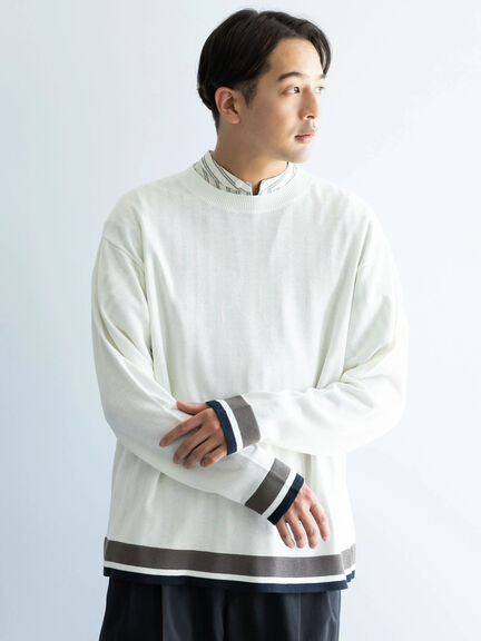下拼接條紋長袖針織上衣(PP41M2C0200) - CRAFT STANDARD BOUTIQUE