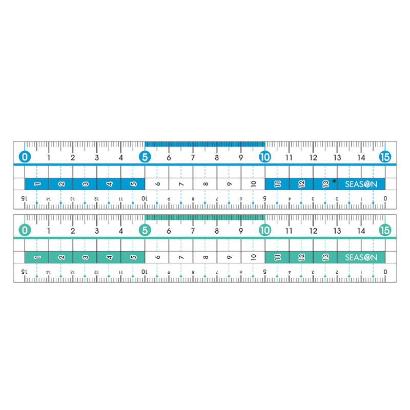 四季SEASON PVC軟尺15公分-藍/綠_0
