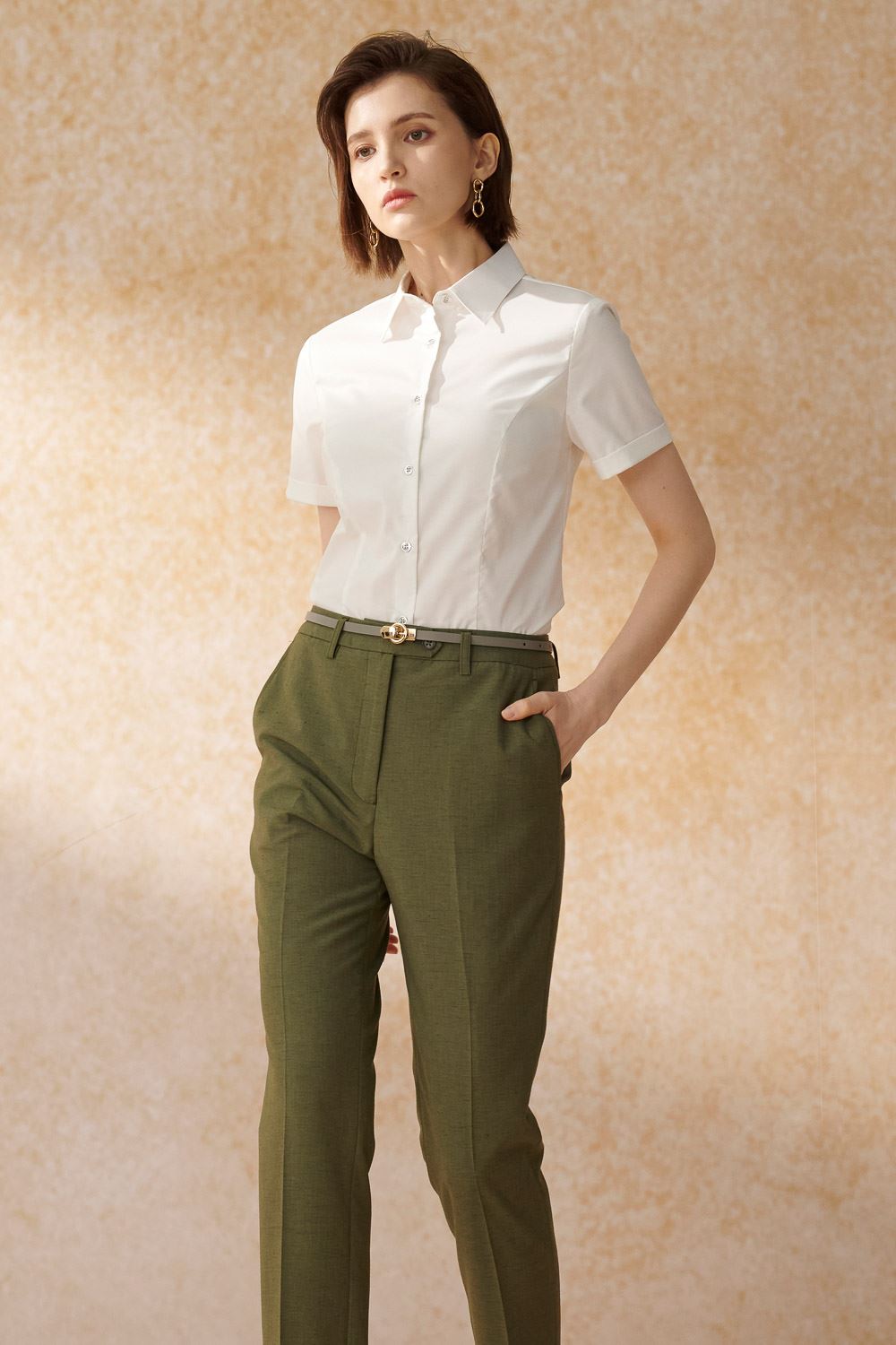 SST&C White Short-Sleeved Slim Shirt | 7562404001  (Outlet)_2