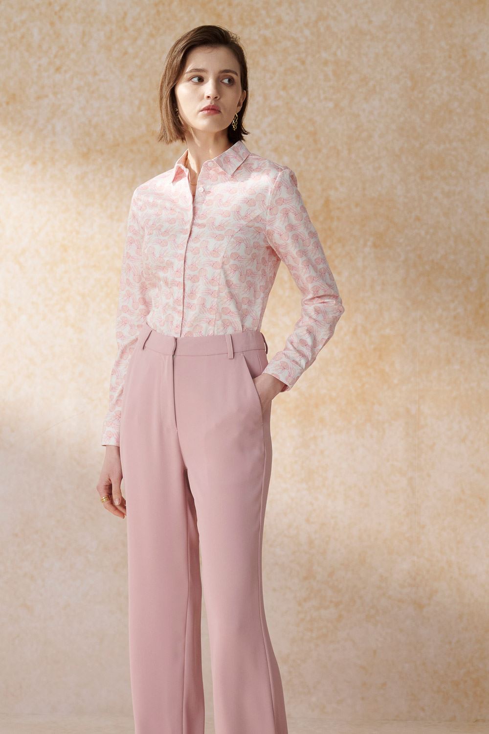 SST&C Pink Jellyfish Print Slim Fit Shirt | 7562404007  (Outlet)_2