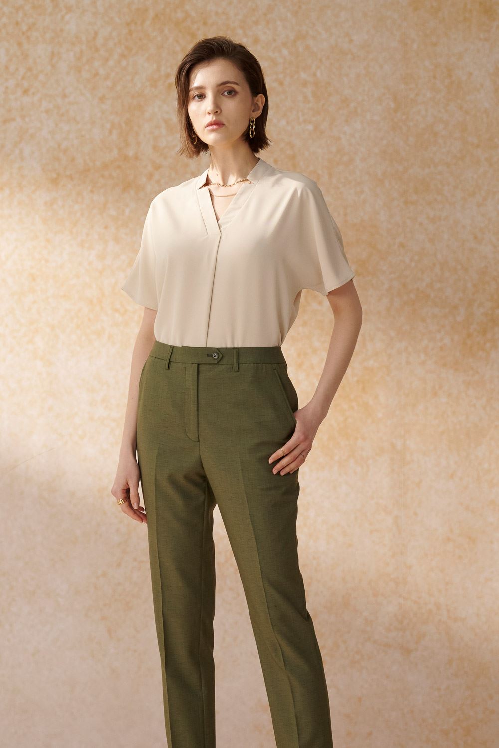 SST&C Apricot Design V-Neck | 7662404008  (Outlet)_2